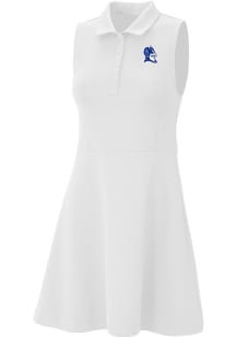 Columbia Duke Blue Devils Womens White Heat Seal Match Short Sleeve Dress