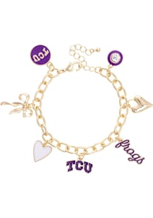 TCU Horned Frogs Enamel Icons Charm Womens Bracelet