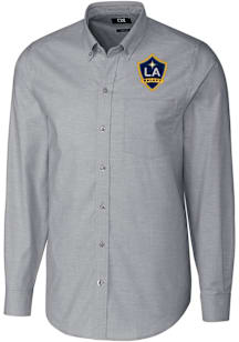 Cutter and Buck LA Galaxy Mens Charcoal Stretch Oxford Big and Tall Dress Shirt