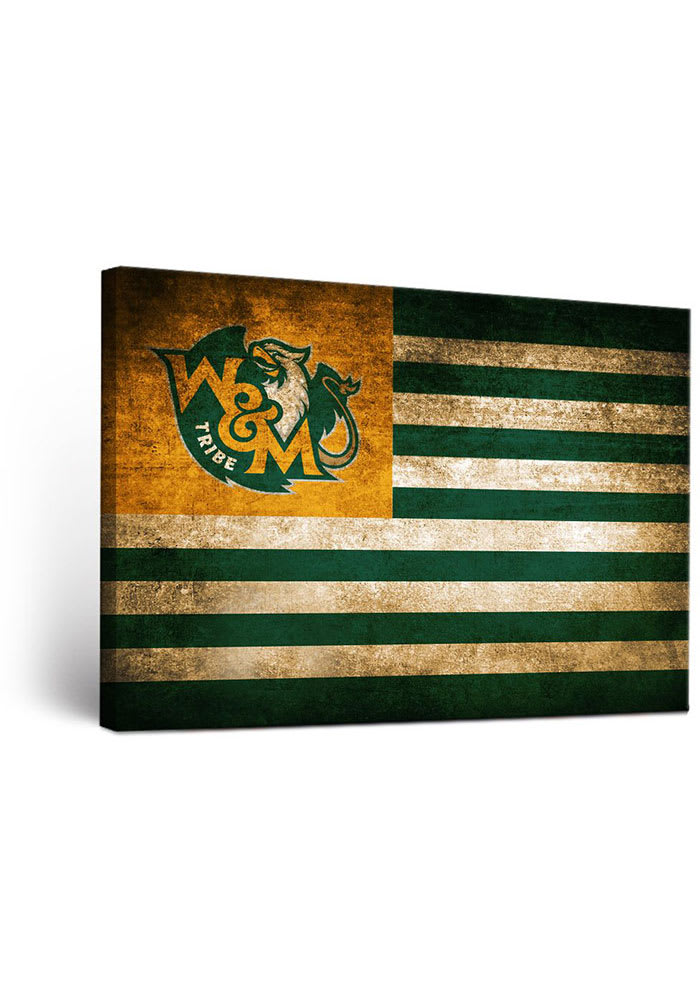 William & Mary Tribe Vintage Flag Canvas Wall Art