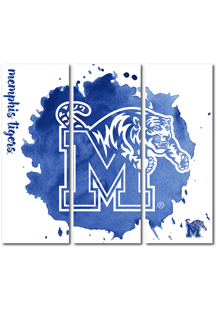 Memphis Tigers 3 Piece Watercolor Canvas Wall Art