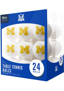 White Michigan Wolverines 24 Count Table Tennis