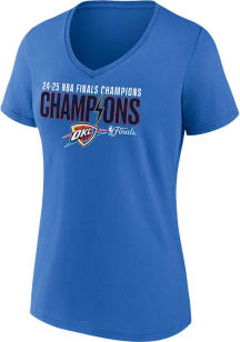 Oklahoma City Thunder Womens Blue Final Champs Fast Break Short Sleeve T-Shirt
