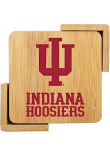 Indiana Hoosiers 4 Pack Wooden Coaster - Brown