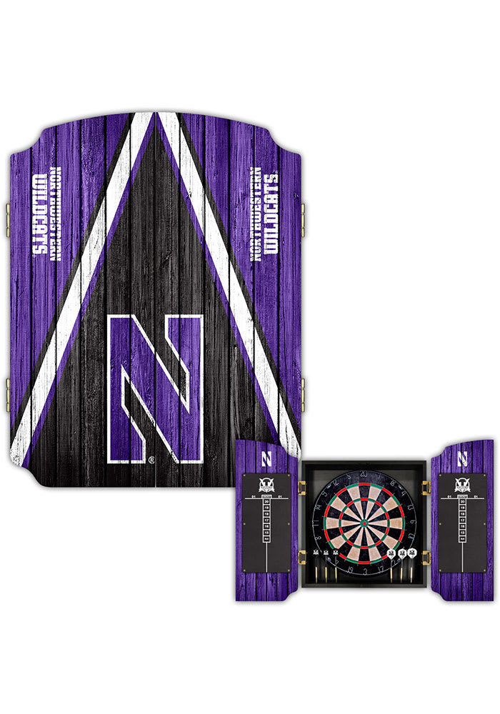 Northwestern Wildcats Team Logo Dart Board Cabinet