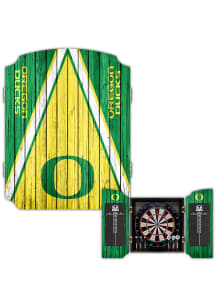 Green Oregon Ducks Team Logo Dart Board Cabinet