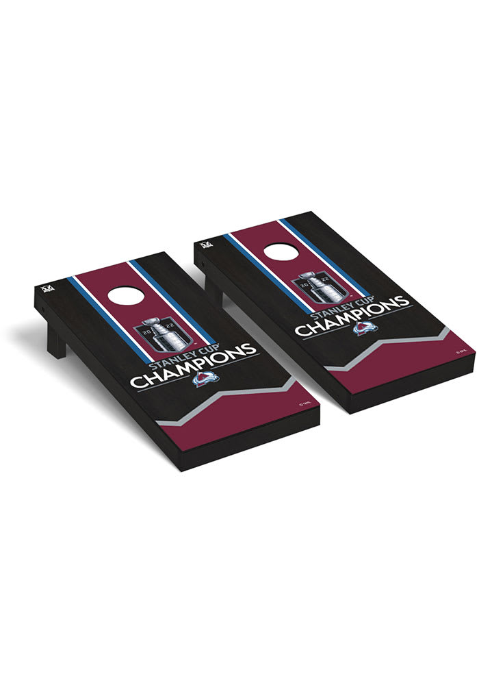 Colorado Avalanche 2022 Stanley Cup Champions Regulation Onyx Stained Cornhole Tailgate Game