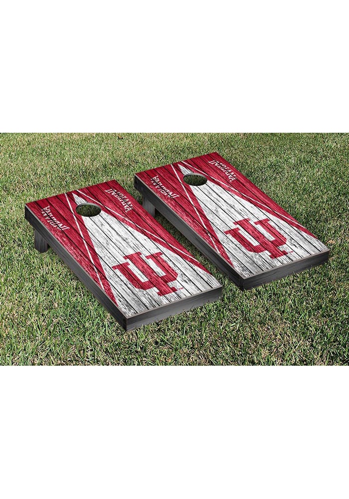 Indiana Hoosiers Triangle Weathered Version Cornhole Tailgate Game