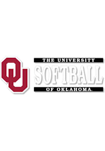 Oklahoma Sooners 6x2 Softball Auto Decal - Crimson