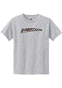 Summit Sportswear Akron RubberDucks Youth Grey Alt Logo Wordmark Short Sleeve T-Shirt