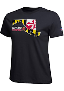 Champion Maryland Terrapins Womens Black State Shape Short Sleeve T-Shirt