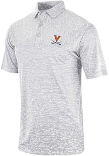 Columbia Virginia Cavaliers Mens Grey Heat Seal Heading Out Short Sleeve Polo