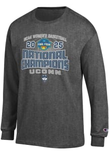 Champion UConn Huskies Charcoal 2025 National Champions Jersey Long Sleeve T Shirt