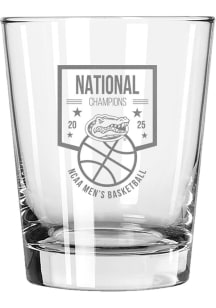 Florida Gators 2025 National Champions Etched 15oz Double Old Fashioned Rock Glass - White