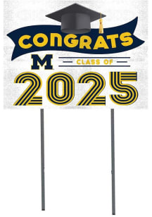 White Michigan Wolverines Class of 2025 graduation graphic Yard Sign