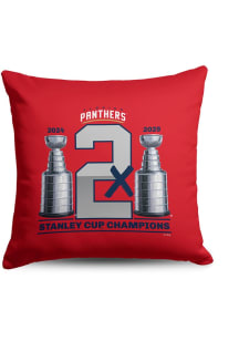Florida Panthers 2025 Stanley Cup Champions 18x18 Throw Pillow - Red