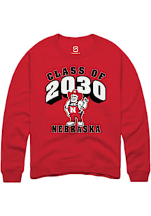 Summit Sportswear Nebraska Cornhuskers Mens Red Class of 2030 Long Sleeve Crew Sweatshirt