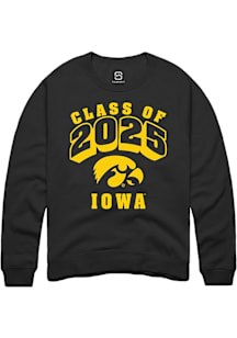 Summit Sportswear Iowa Hawkeyes Mens Black Class of 2025 Long Sleeve Crew Sweatshirt