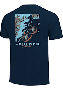 Boulder Navy Blue Sunset Fisher Short Sleeve Fashion T Shirt