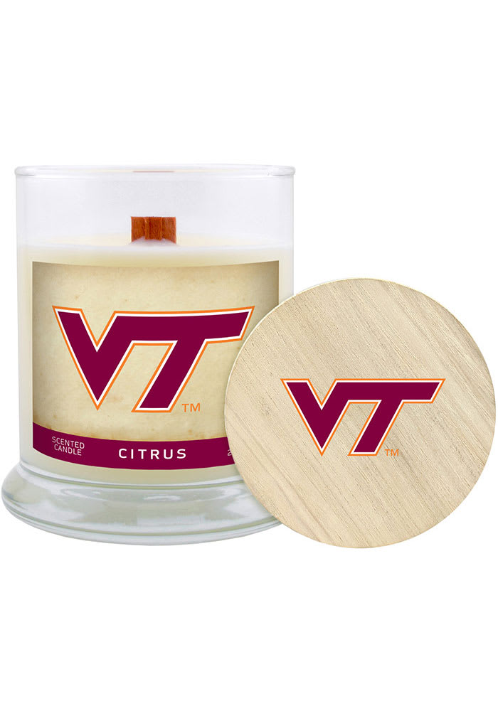 Virginia Tech Hokies Citrus 8oz Glass White Candle