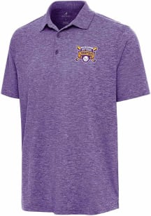 Antigua LSU Tigers Mens Purple 2025 College World Series Champions Par 3 Short Sleeve Polo