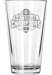 White Ohio State Buckeyes 2024 Football National Champions 16oz Etched Pint Glass