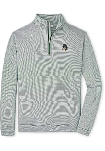 Michigan State Spartans Mens Green Perth Sugar Stripe Sparty Long Sleeve Qtr Zip Pullover