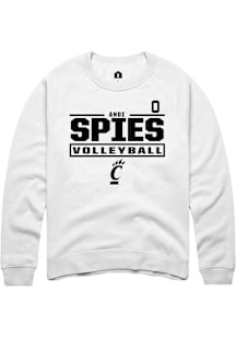 Andi Spies Cincinnati Bearcats Mens White NIL Stacked Box Player Crew