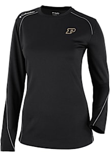 Columbia Purdue Boilermakers Womens Black Heat Seal Omni Wick Shotgun Long Sleeve T-Shirt