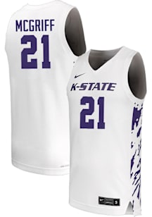 Mens K-State Wildcats White Nike NIL Name And Number Basketball Jersey