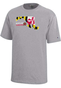 Champion Maryland Terrapins Youth Grey State Flag Short Sleeve T-Shirt