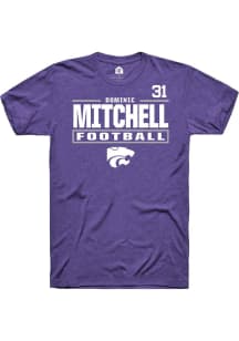 Dominic Mitchell Rally Mens Purple K-State Wildcats NIL Stacked Box Player T Shirt