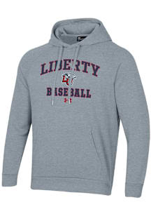 Under Armour Liberty Flames Mens Grey Baseball Rival Long Sleeve Hoodie