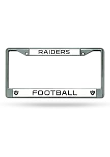Las Vegas Raiders Football Chrome License Plate Frame - Silver