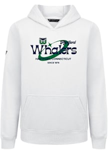 Levelwear Hartford Whalers Youth White Podium Jr Orbital Long Sleeve Hoodie
