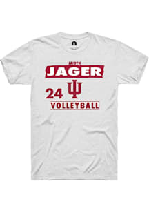 jaidyn jager Indiana Hoosiers White NIL Striped Short Sleeve Player T Shirt