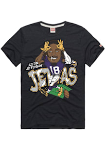 Justin Jefferson Minnesota Vikings Charcoal Jettas Signature Short Sleeve Fashion Player T Shirt