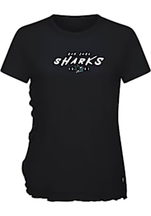 Levelwear San Jose Sharks Womens Black Airflow Scratched Short Sleeve T-Shirt