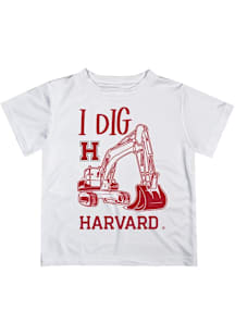 Vive La Fete Harvard Crimson Youth White Excavator Short Sleeve T-Shirt