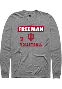 Avery Freeman Indiana Hoosiers Grey NIL Striped Long Sleeve Player T Shirt