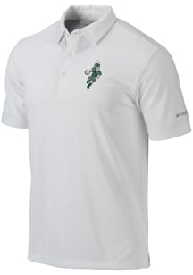 Mens Michigan State Spartans White Columbia Basketball Sparty Short Sleeve Polo Shirt