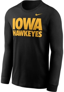 Mens Iowa Hawkeyes Black Nike Local Cotton Tee