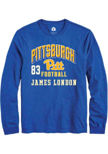 James London Mens Blue Pitt Panthers NIL Arch Logo Long Sleeve Player T Shirt