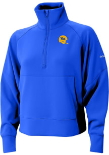 Womens Pitt Panthers Blue Columbia Vault Heat Seal Wickham Hills Qtr Zip Pullover