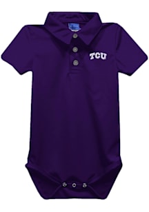 Vive La Fete TCU Horned Frogs Baby Purple Team Short Sleeve One Piece Polo