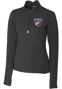 Cutter and Buck FC Dallas Womens Black Traverse Qtr Zip Pullover