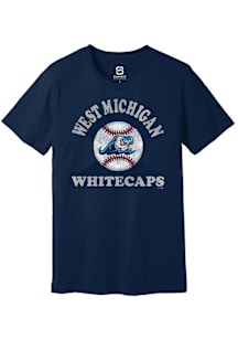 Summit Sportswear West Michigan Whitecaps Navy Blue Soft Arch Short Sleeve T Shirt