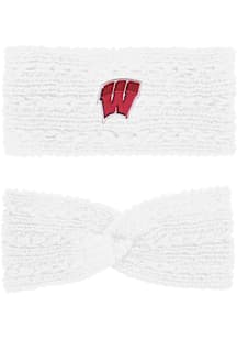 LogoFit Wisconsin Badgers White Adaline Headband Womens Knit Hat
