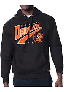 Starter Baltimore Orioles Mens Black Modern Tailsweep Long Sleeve Hoodie