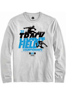 Mens Big Ten White Rally 2025 Mens &amp; Womens Indoor Track &amp; Field Championship Tee